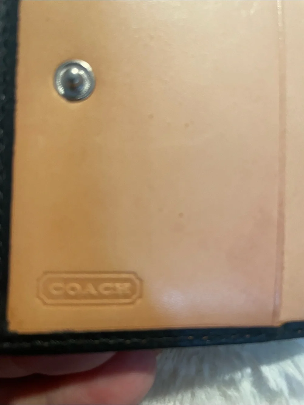 Coach Vintage Black Signature Canvas Wallet with Silver Buckle Accent